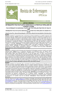 informantes folk em plantas medicinais e as práticas populares de
