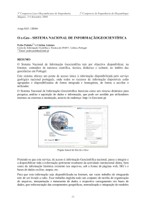 O e-Geo - Sistema Nacional de Informação Geocientífica