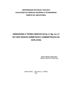 HEMOGRAMA E TEORES SÉRICOS DE Na, K, Mg