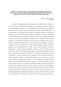 cidade, cultura e educação: o diálogo entre o urbano e o