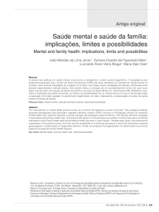 Saúde mental e saúde da família: implicações, limites
