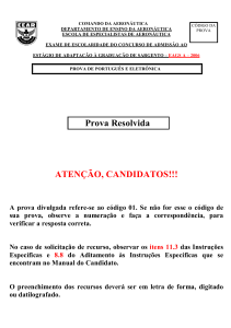 Gabarito Oficial - EAGS-A 2006 - Eletrônica