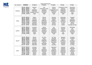 Horário Matutino/2016 Dia / Semana HORÁRIO 6º ano A 7º ano A 7º