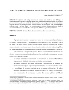 O QUE É (E O QUE NÃO É) GOVERNO ABERTO? UMA