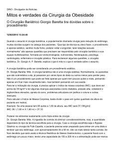 Mitos e verdades da Cirurgia da Obesidade