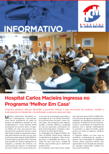 Hospital Carlos Macieira ingressa no Programa `Melhor Em Casa`