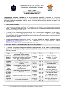 Edital N.º 4/2017 Convocação para pré-matrículas