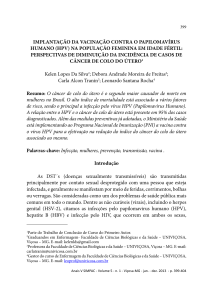 implantação da vacinação contra o papilomavírus humano (hpv)