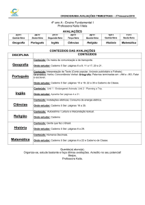 Geografia Português Inglês Ciências Religião História Matemática