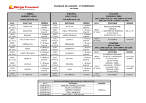 calendário de avaliações – 1º semestre/2015 m2 pf/ra 1ª bateria