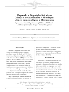 Artigo de atualização Depressão e Disposição Suicida na Criança e