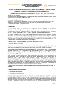 Os Pressupostos de Admissibilidade do Controle Abstrato de