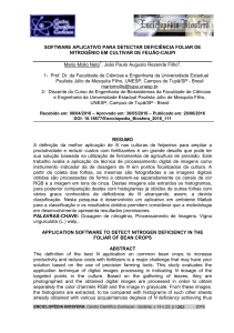 software aplicativo para detectar deficiência foliar de nitrogênio em