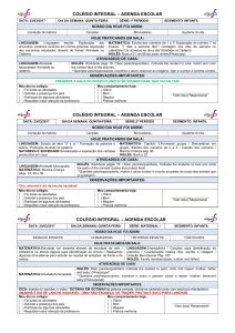 AGENDA ESCOLAR – Infantil e Fundamental I