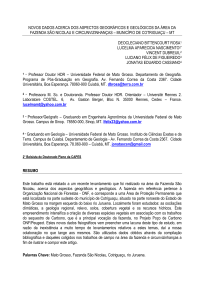 novos dados acerca dos aspectos geográficos e geológicos da área