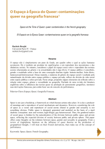 O Espaço à Época do Queer: contaminações queer na geografia