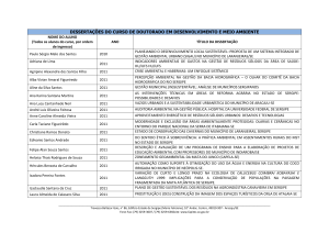 dissertações do curso de doutorado em desenvolvimento e