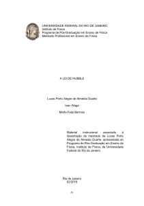 A Lei de Hubble - Instituto de Física / UFRJ