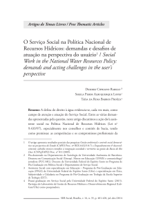 O Serviço Social na Política Nacional de Recursos Hídricos