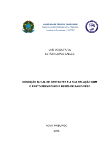 condição bucal de gestantes e a sua relação com o parto prematuro