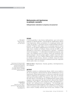 Medicamentos anti-hipertensivos na gestação e puerpério
