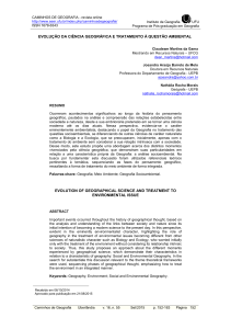 EVOLUÇÃO DA CIÊNCIA GEOGRÁFICA E TRATAMENTO À