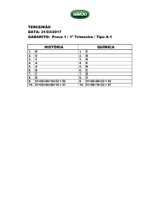 TERCEIRÃO DATA: 31/03/2017 GABARITO: Prova 1 / 1º Trimestre