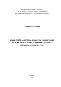 segmentação da carteira de clientes e marketing de