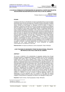 O OLHAR DA FORMAÇÃO DE PROFESSORES DE GEOGRAFIA A