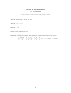 Questões de Matemática Básica Prof. Lúcio Fassarella Quest`es