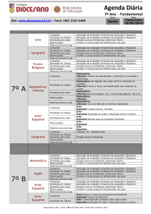 Agenda Diária 7º A 7º B