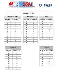 gabarito - 1º dia - Processo de Ingresso