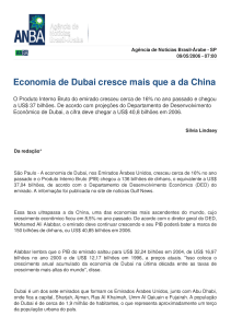 Economia de Dubai cresce mais que a da China