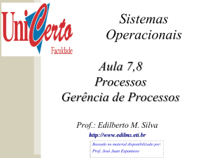 Sistemas Operacionais - Prof. Edilberto Silva