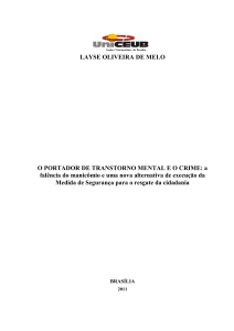 LAYSE OLIVEIRA DE MELO O PORTADOR DE TRANSTORNO