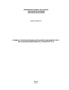 Vitamina D estado nutricional em pacientes com diabetes tipo 1 em