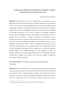 variação no processo concordância nominal: estudo