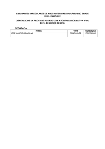 estudantes irregulares de anos anteriores inscritos no enade 2012