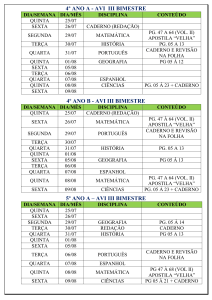 4º ano a - avi iii bimestre