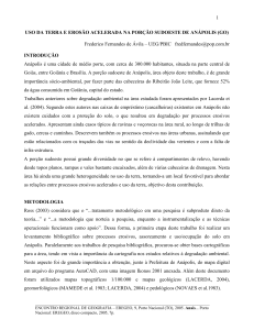 Uso da terra e erosão acelerada na porção sudoeste de