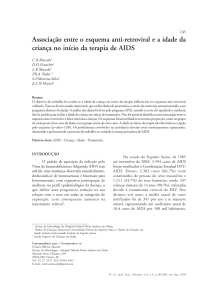 Associação entre o esquema anti-retroviral e a idade da