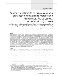 Adesão ao tratamento da tuberculose pela população de baixa