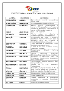 conteúdos para as avaliações finais/ 2014