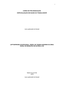 1 CURSO DE PÓS-GRADUAÇÃO ESPECIALIZAÇÃO EM SAÚDE