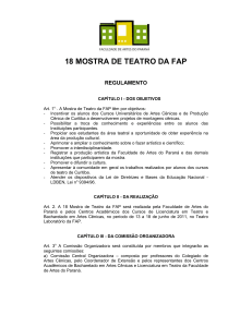 18 MOSTRA DE TEATRO DA FAP - Faculdade de Artes do Paraná