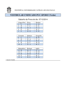 VESTIBULAR UNIFICADO PUC-SP/2015 (Verão)