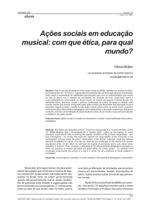 Ações sociais em educação musical: com que ética, para
