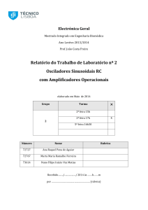 Relatório do Trabalho de Laboratório nº 2 Osciladores Sinusoidais