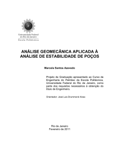 ANÁLISE GEOMECÂNICA APLICADA À ESTABILIDADE DE POÇOS