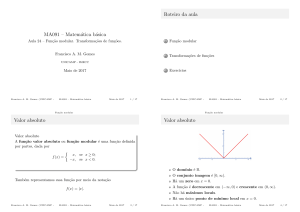 MA091 – Matemática básica - Aula 24 – Função modular